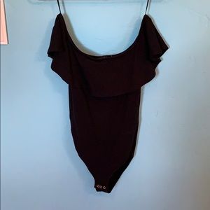 Topshop Off Shoulder Ruffle Bodysuit
